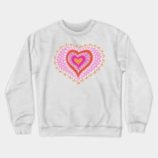 Heart design in white, pink and orange design Crewneck Sweatshirt